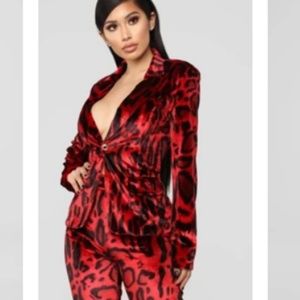 Fashion Nova Red Velvet Set